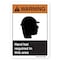 Signmission ANSI Warning, Hard Hat Required In This Area, 14in X 10in Rigid Plastic, 14" W, 10" H, Landscape OS-WS-P-1014-L-19952 - alternate 1